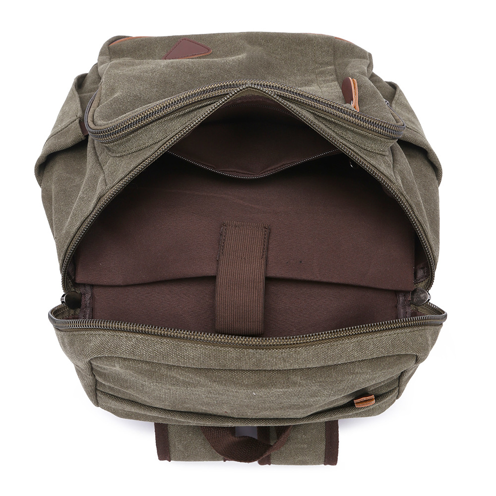 牧谷帆布休闲包 双肩背包 大容量男士户外运动包 学生书包 批发 - 图3