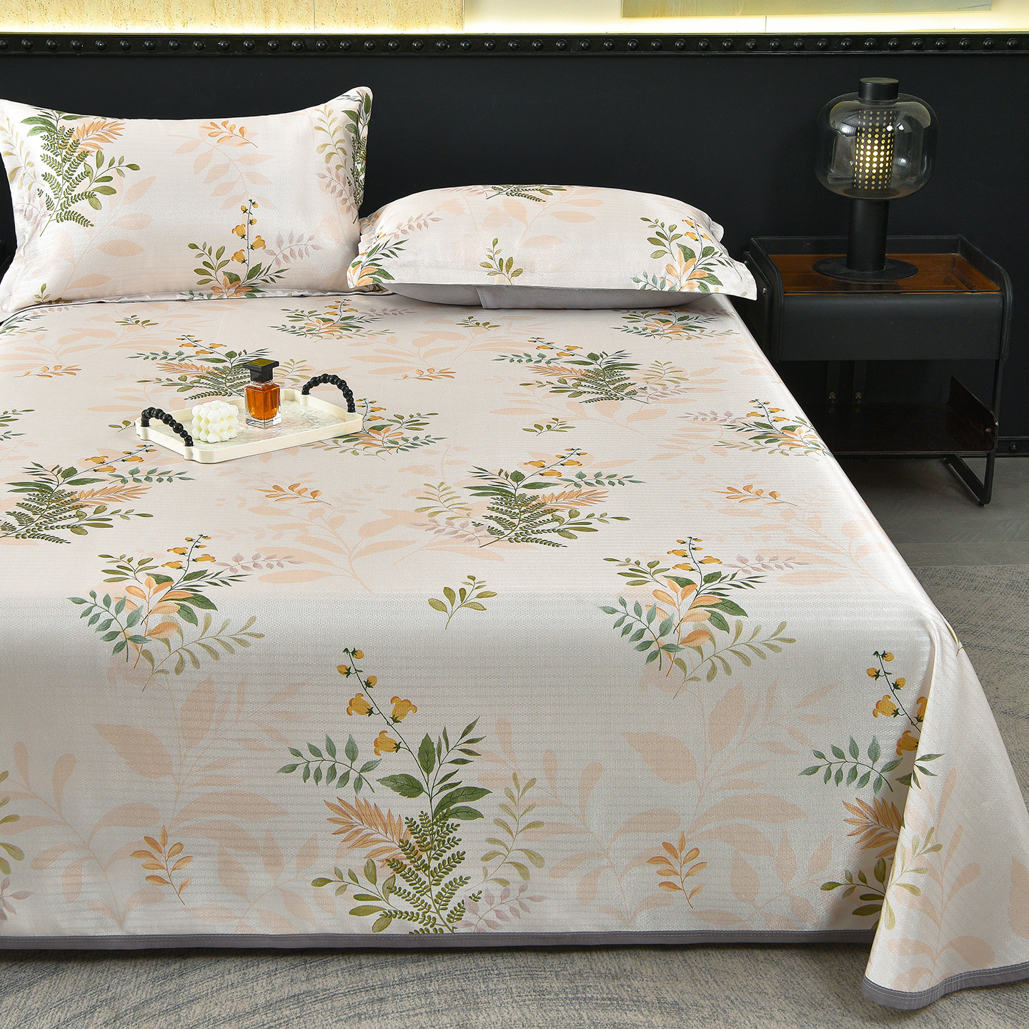 新款冰丝凉席三件套可机洗夏季凉席折叠软席夏天席子床单夏凉席