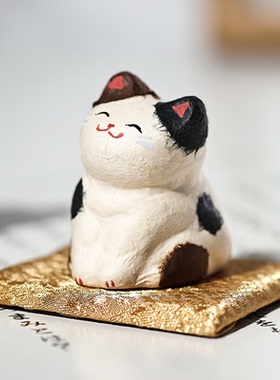 龙虎堂迷你猫咪摆件手作桌面饰品