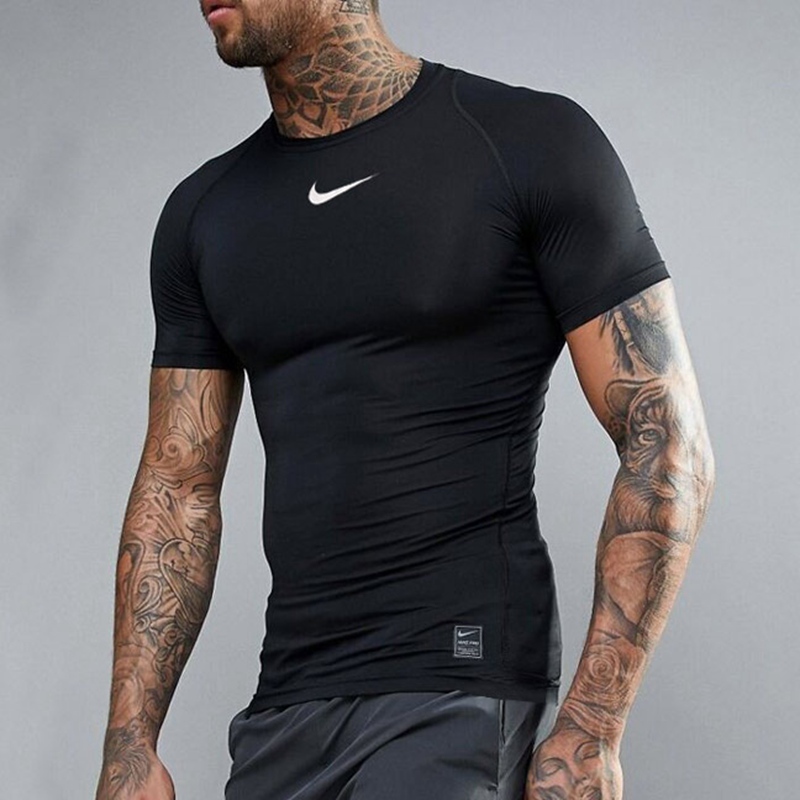 Nike耐克pro緊身衣短袖T恤健身男訓練服速乾衣透氣籃球足球運動衣
