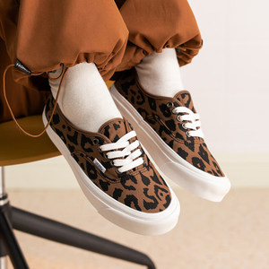 VANS范斯女鞋Authentic44 DX夏复古咖啡色豹纹安纳海姆透气帆布鞋