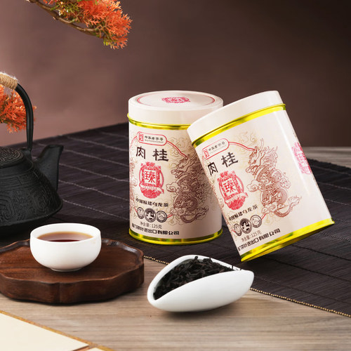 海堤茶叶龙年臻印肉桂乌龙茶岩茶特级足火罐装125g - 图0