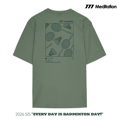 韩国2026春夏meditation新品羽毛球服短袖男女同款运动速干T恤25 - 图1