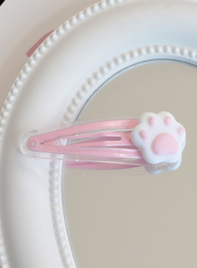夏季果冻小猫爪发夹粉色猪头可爱卡通发饰刘海夹碎发夹女学生发卡
