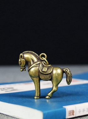 小铜马挂件吊坠马上赢侯马铜微雕