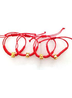 端午手工编织长命锁红绳手链婴儿宝宝儿童手绳脚链男女饰品礼物