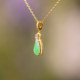 Natural Burmese Jadeite Pendant 18K Gold Set