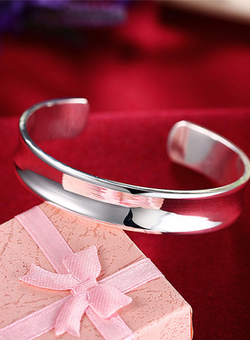 银饰开口手镯女镀银饰品