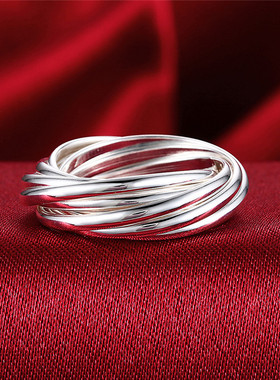 925银9环戒指欧美时尚外贸