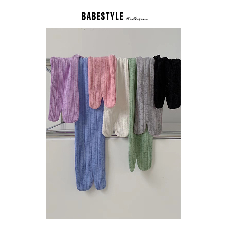 [Babestyle]VOL66 自制~分趾长筒袜子女过膝秋冬季韩版新款堆堆袜