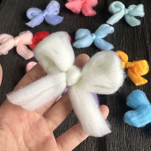圣诞节棉绒蝴蝶结圣诞树装饰甜美风棉线鲜花礼物装饰小蝴蝶 - 图0