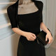Retro elegant Hepburn ສີແຂງ knit ອັນດີ