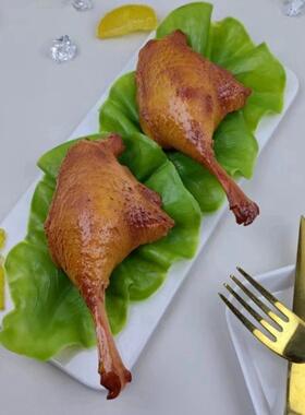 仿真烤鸭腿模型奥尔良卤肉烤琵琶大鸡腿食物样品展示拍摄装饰道具