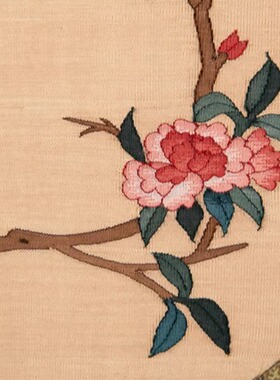 缂丝团扇宫扇仿古宫廷扇汉服团扇手作湘妃竹柄
