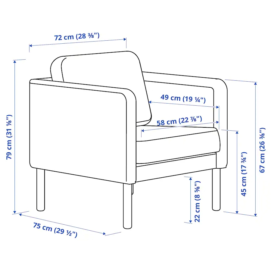 济南IKEA宜家单人沙发扶手椅休闲椅维卡拜卡布艺简约国内代购舒适 - 图1