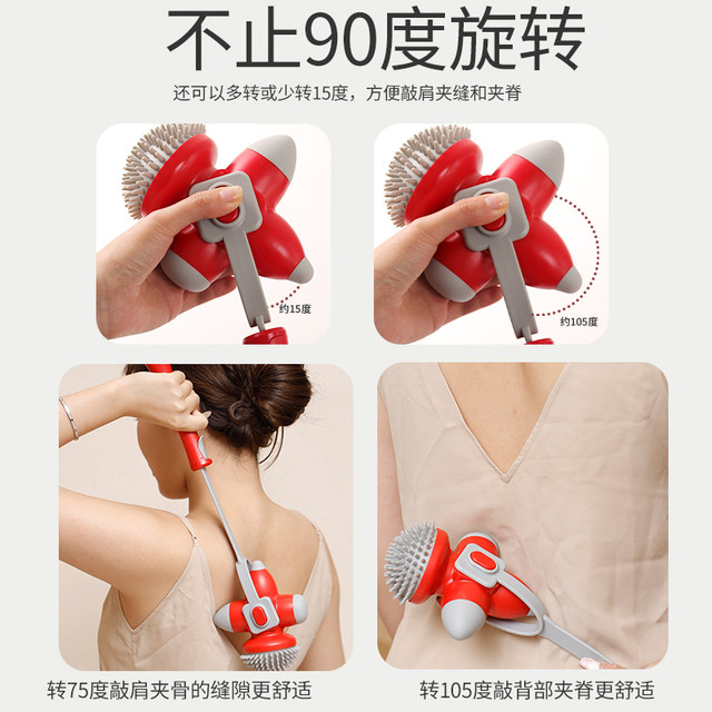 Multiple hammer heads, rotatable, multi-functional retractable handle