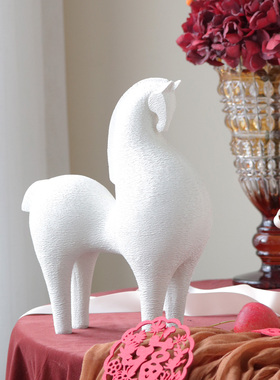 米子家居树脂唐风客厅马摆件