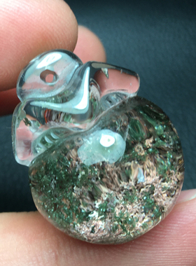 绿幽灵钱袋子一物一图葫芦吊坠