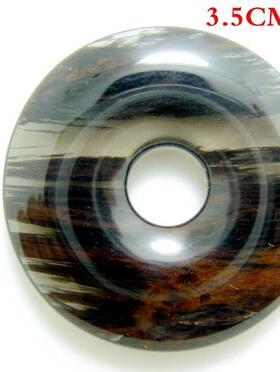 天然冰种黑曜石平安扣吊坠男女情侣饰品吉祥物信物水晶新款挂件