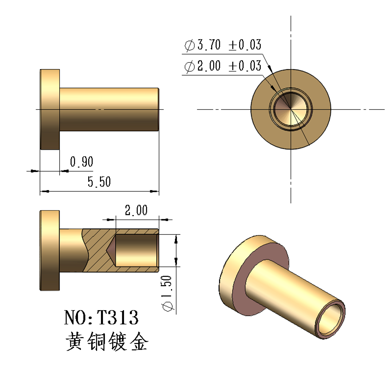 实心导电钉充电铜柱触点母针导电针圆形pin插针镀金焊线贴片铜粒,淘宝优惠券,粉丝福利购,淘宝优惠卷