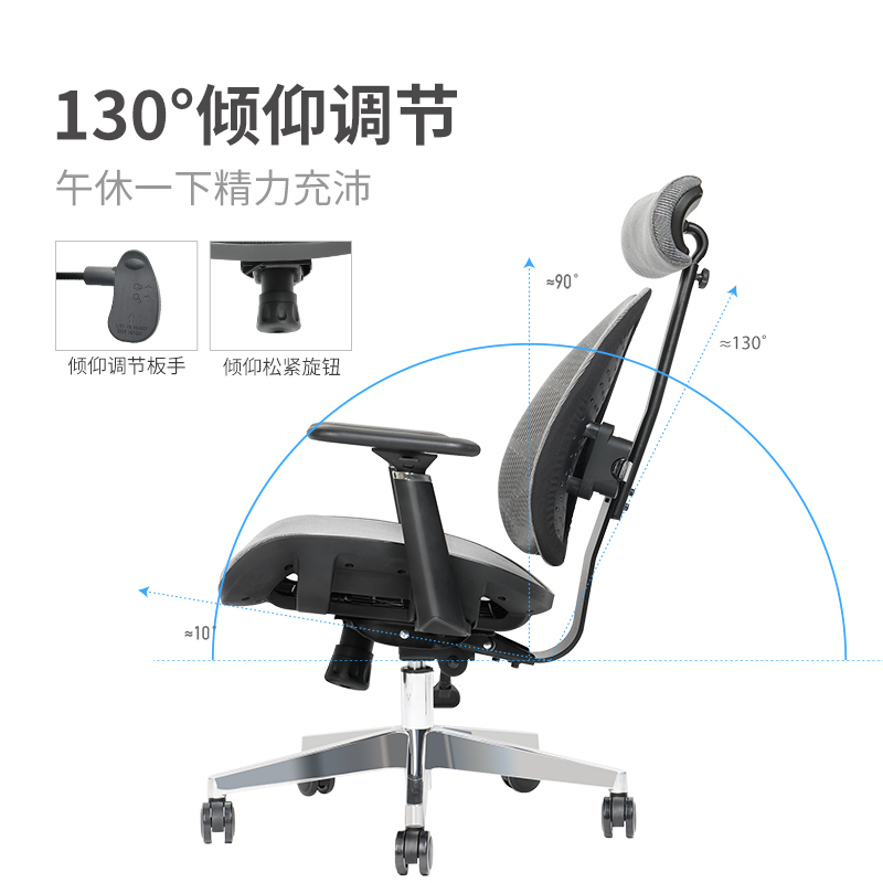 普格瑞司W05人体工学椅子护腰电脑椅电竞椅家用舒适办公椅双背椅 - 图2