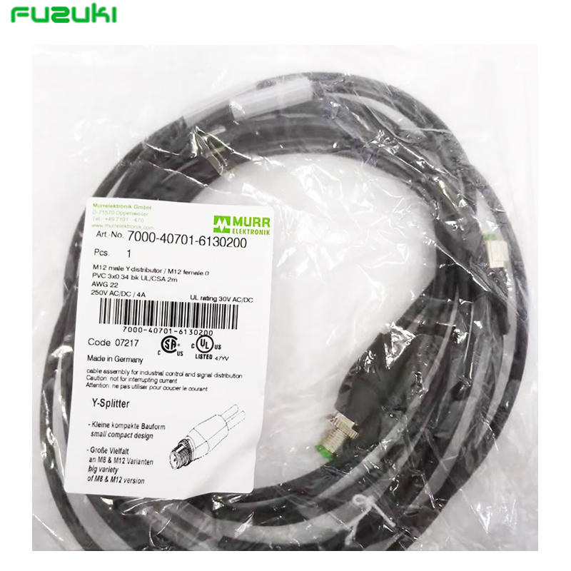 现货MURR穆尔7000-40701-6130200 PVC 3x0.34 2m电磁阀连接线M12 - 图1