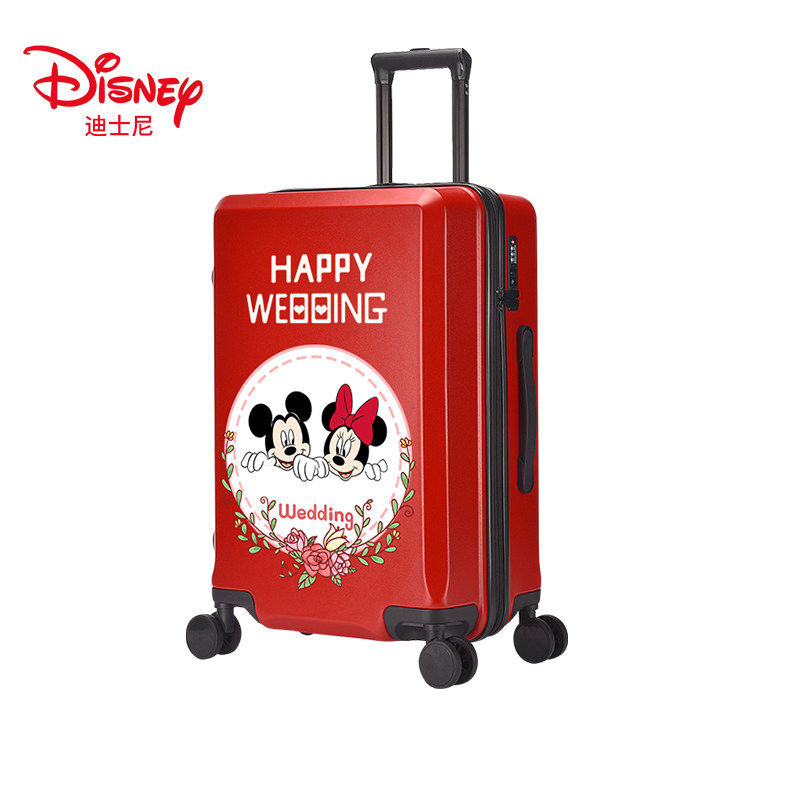 迪士尼女结婚新娘陪嫁红色24行李箱 林晟箱包旅行箱