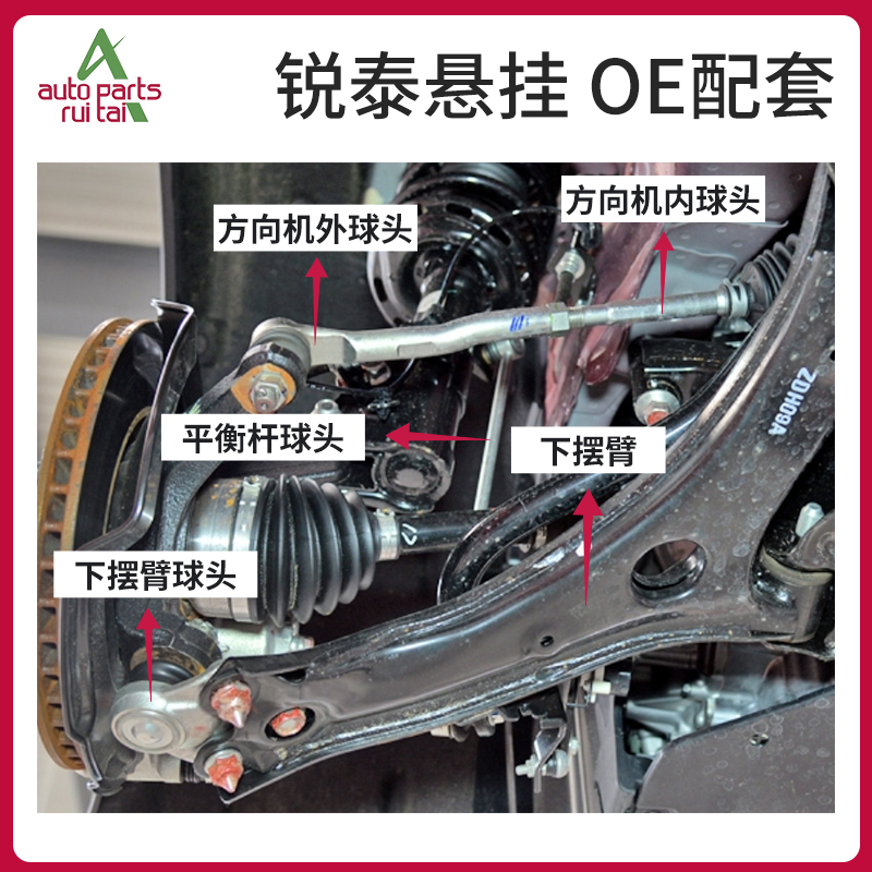 标致206标志207雪铁龙C2下摆臂平衡杆球头连杆拉杆方向机内外球头-图1