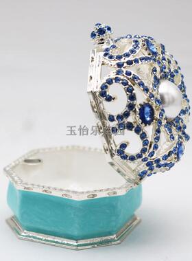 镶钻戒指盒珐琅工艺八角镂空送礼