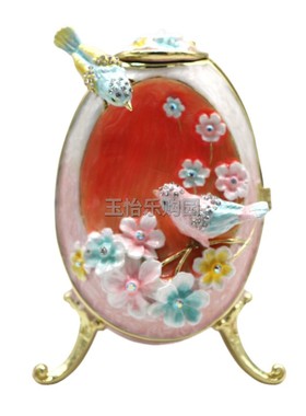 锡金属摆设花鸟蛋简约风节日礼物