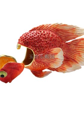 小红金鱼摆件家居装饰品柜台摆设