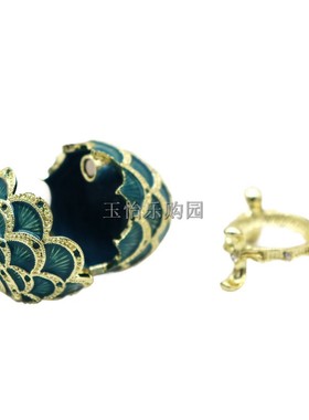 俄罗斯复活节彩蛋锡金属工艺品绿色迷你小彩蛋摆件家居饰品柜摆设