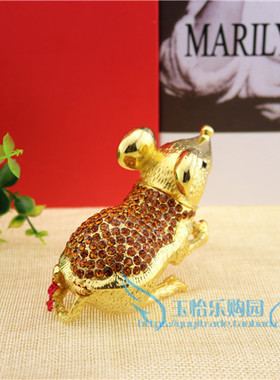 俄罗斯镶钻小老鼠柜台家居摆设
