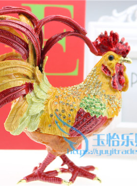 俄罗斯镶钻金色招财柜台工艺品