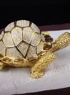 镶钻富贵长寿乌龟桌上金属工艺品