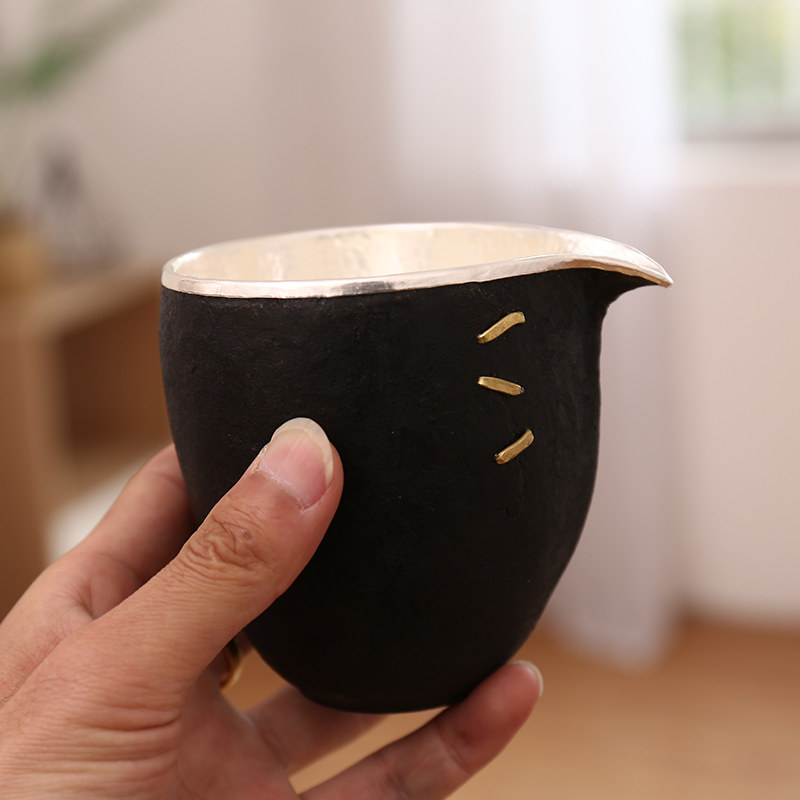 铁包银公道杯纯手工高端茶道分茶器精铁包纯银茶海复古手抓分杯器,淘宝优惠券,粉丝福利购,淘宝优惠卷