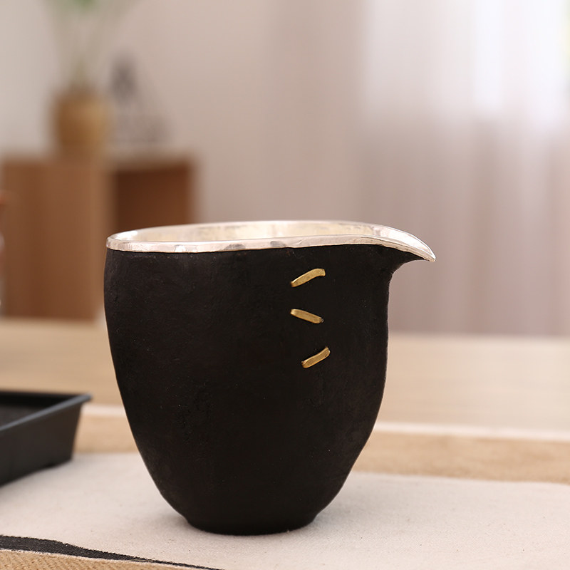 铁包银公道杯纯手工高端茶道分茶器精铁包纯银茶海复古手抓分杯器,淘宝优惠券,粉丝福利购,淘宝优惠卷