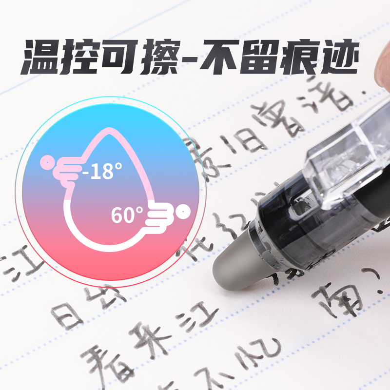 日本百乐ST可擦笔学生用按动式可擦写水笔葫芦头热可擦中性笔FRP5-图2
