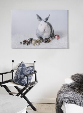 兔子Rabbit写真宿舍卧室民宿客厅房间背景墙帆布无框画装饰挂画