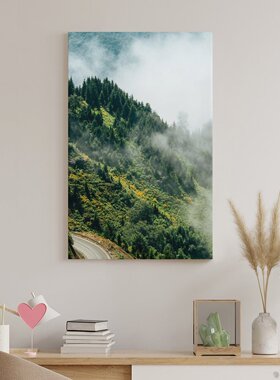 森林薄雾自然风景乡村树木客厅卧室房间背景墙帆布无框画装饰挂画