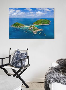 南园岛斯米兰甲米海岸线泰国房间卧室背景墙帆布无框画装饰挂画