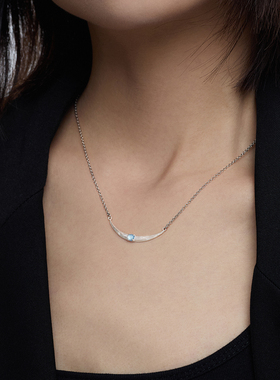 月漩ROGIC量子默契烧白银蓝宝石925纯银手工项链情侣项链女配饰潮