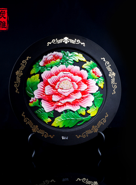 金乌炭雕富贵芙蓉欧式客厅家居创意现代酒柜电视柜摆件装饰工艺品