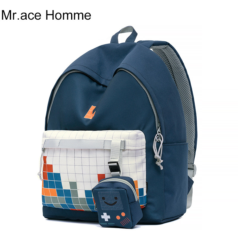 mrace女高中ins风潮流电脑双肩包 mracehomme双肩背包