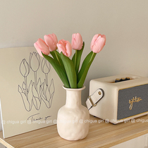 ins wind emulation flower bedroom vases plus tulips fake flowers furnishing table livingroom floral swing piece home decoration