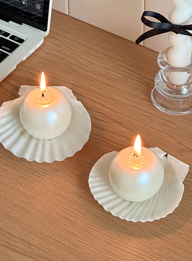 2026新款摆件法式奶油色蜡烛简约桌面客厅餐厅家居装饰品创意礼物