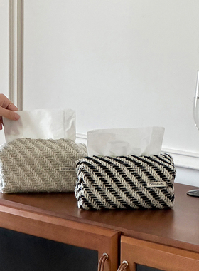 复古日式布艺纸巾盒桌面抽纸盒餐巾纸抽盒简约高级茶几客厅抽纸套