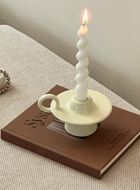 吃瓜少女烛台装饰摆件复古高级感拍照道具餐桌蜡烛台底座家居好物