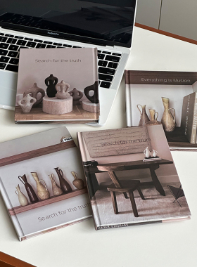 ins复古笔记本装饰书拍照道具横线中古硬壳桌面摆件侘寂风小众