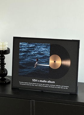 闪光装饰画桌面装饰摆件高级感复古唱片造型轻奢小众艺术拍照道具